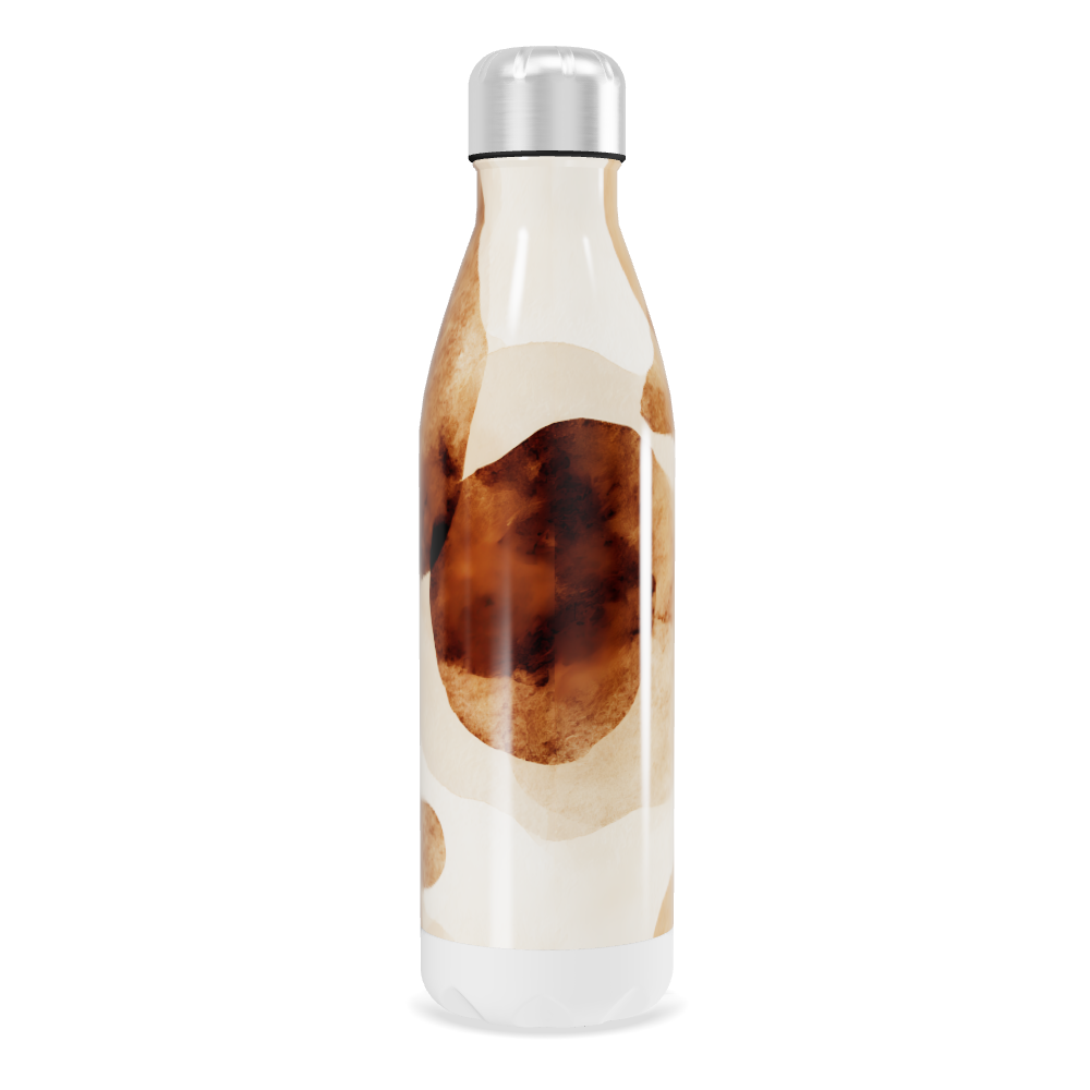 Garrafa Inox Estampada - Marrom e Branca