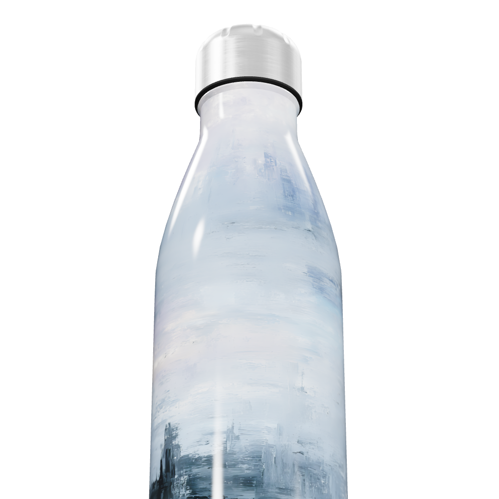 Garrafa Inox - Estampa Azul Abstrata