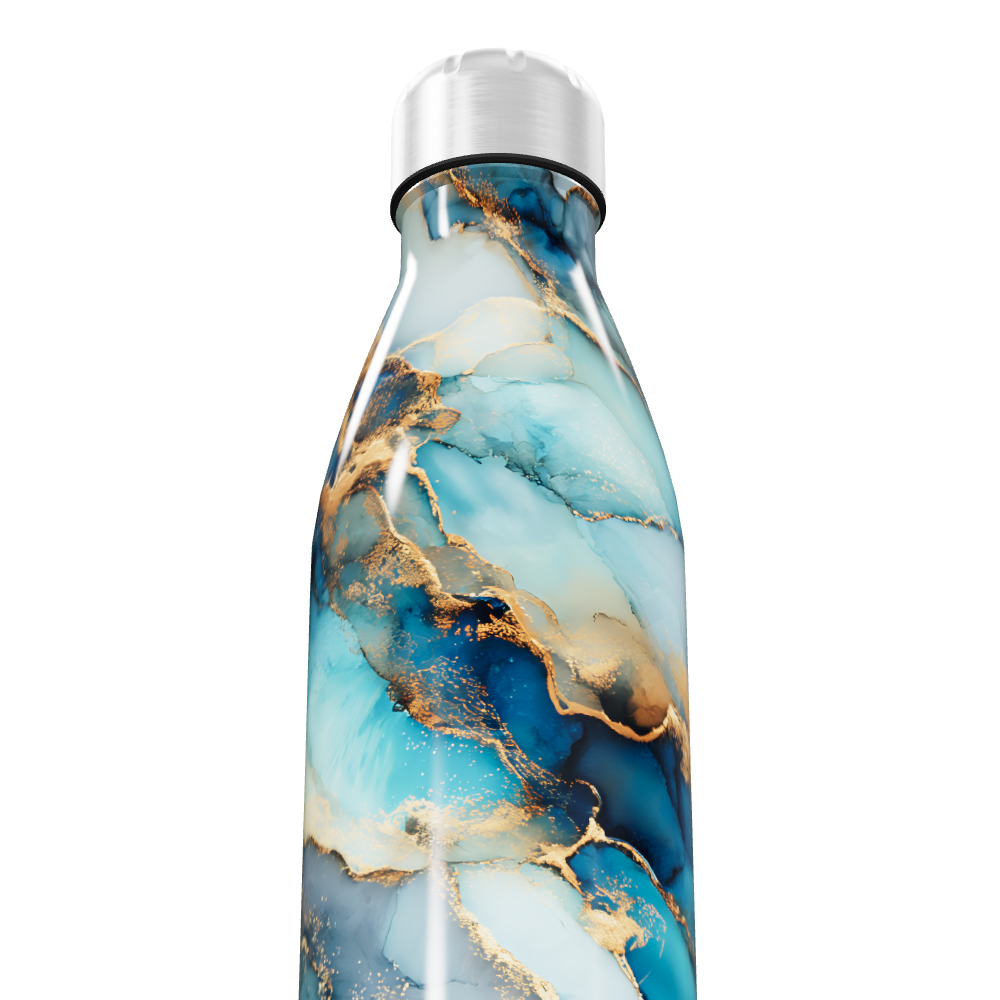 Garrafa Inox - Marmorizada Azul