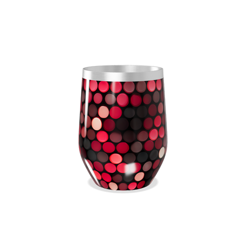 Copo Térmico Slim - Bolinhas Vermelhas Inox