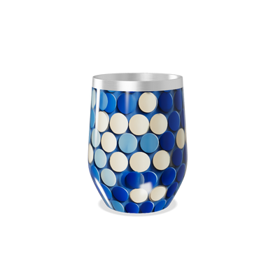 Copo Térmico Slim - Azul com Bolinhas