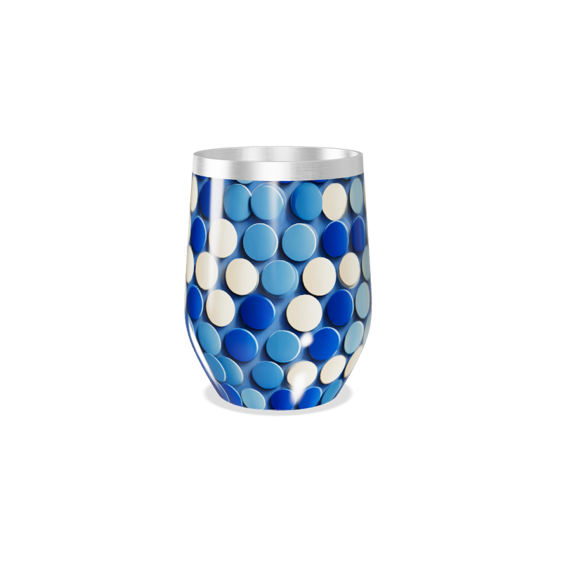 Copo Térmico Slim - Azul com Bolinhas