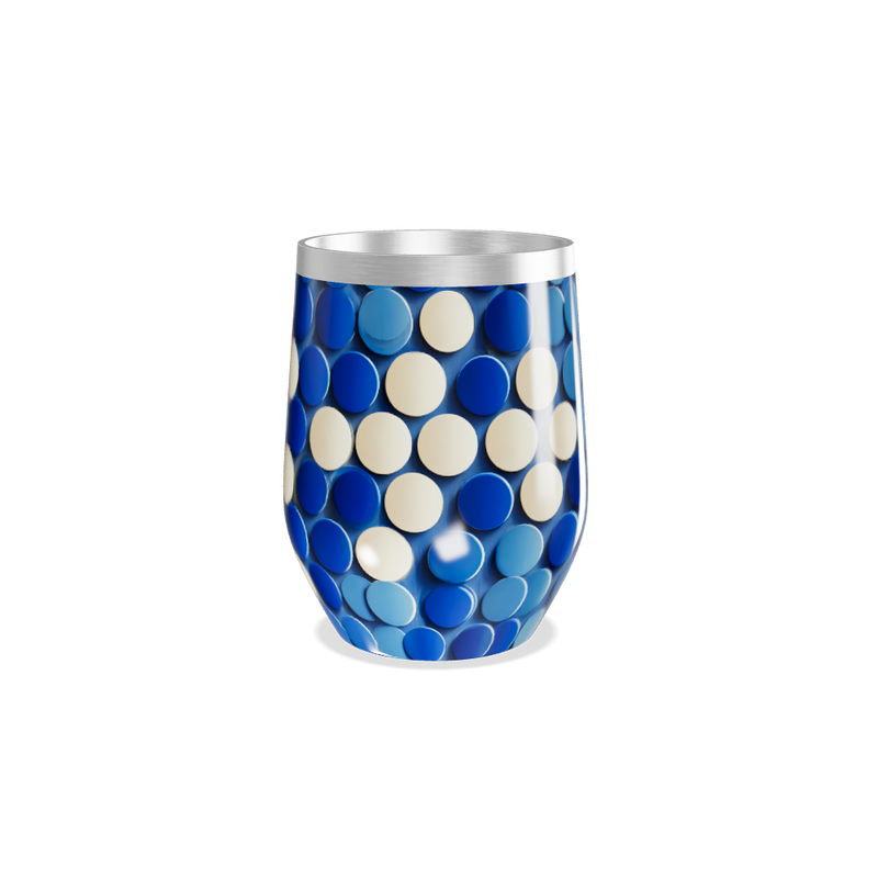 Copo Térmico Slim - Azul com Bolinhas