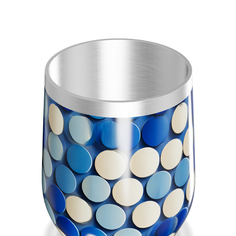 Copo Térmico Slim - Azul com Bolinhas