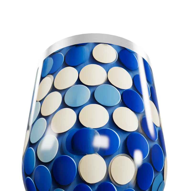 Copo Térmico Slim - Azul com Bolinhas