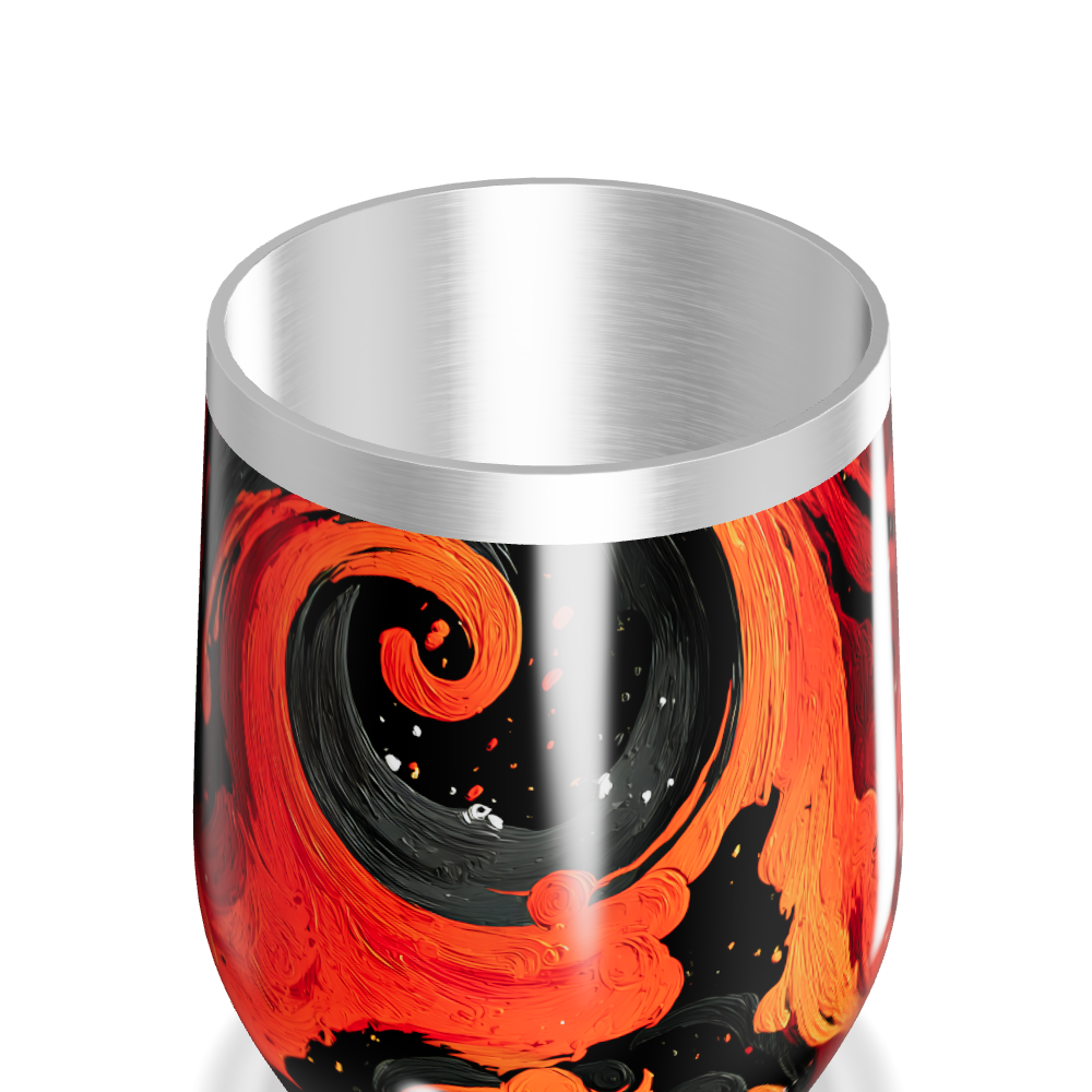 Copo Térmico Slim - Abstrato Vermelho e Preto