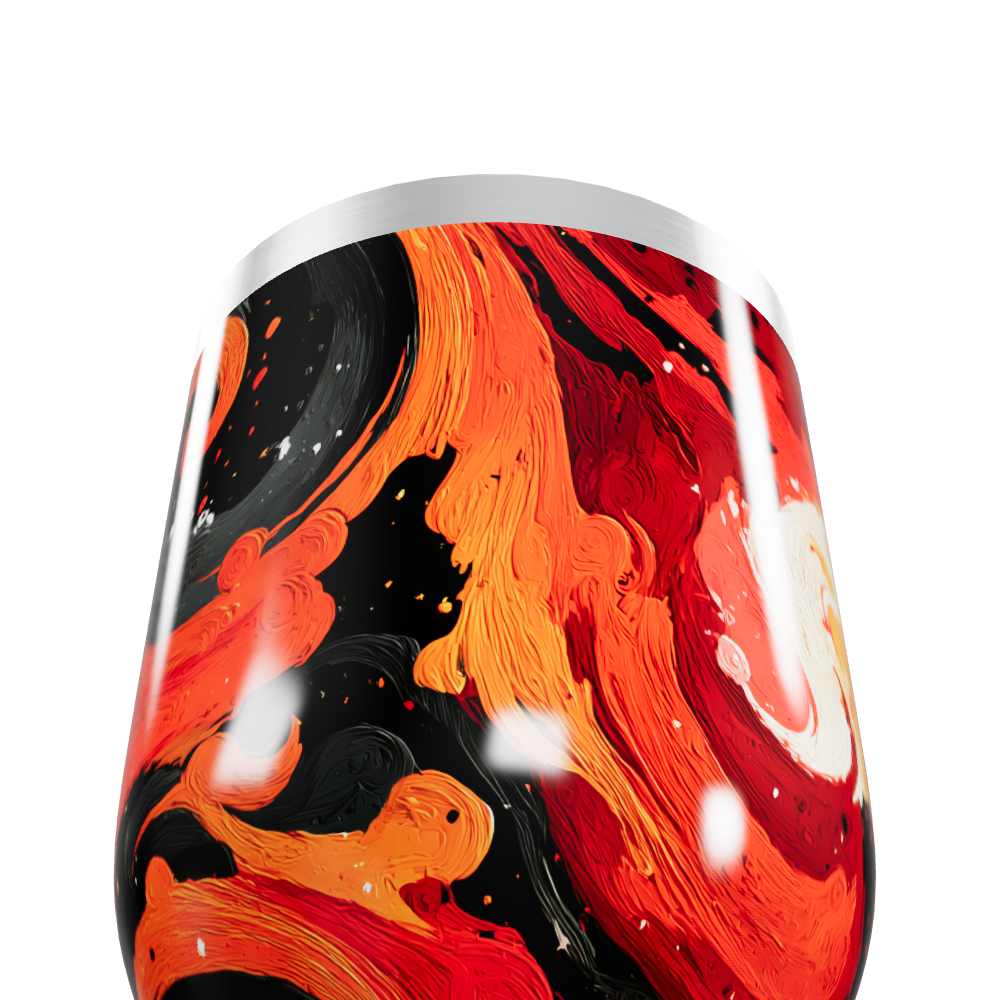 Copo Térmico Slim - Abstrato Vermelho e Preto