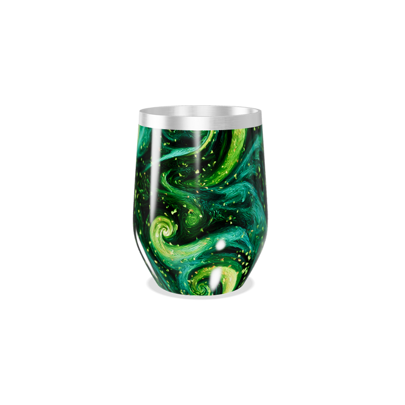 Copo Térmico Slim - Verde com Estampa Abstrata