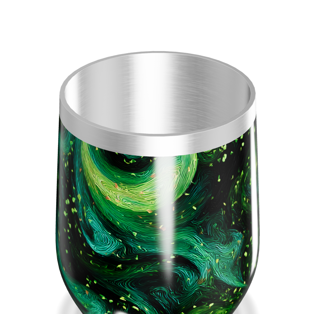 Copo Térmico Slim - Verde com Estampa Abstrata