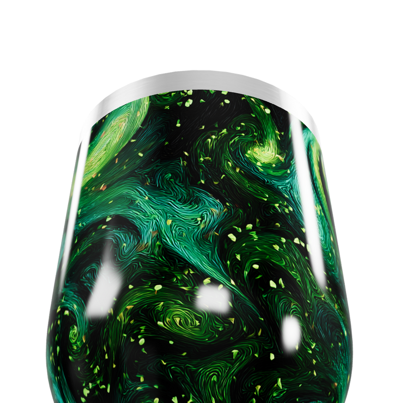 Copo Térmico Slim - Verde com Estampa Abstrata