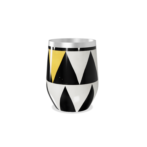 Copo Térmico Slim - Geométrico Preto e Amarelo