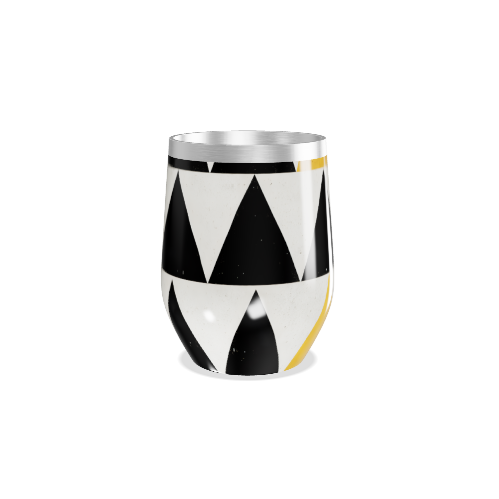 Copo Térmico Slim - Geométrico Preto e Amarelo
