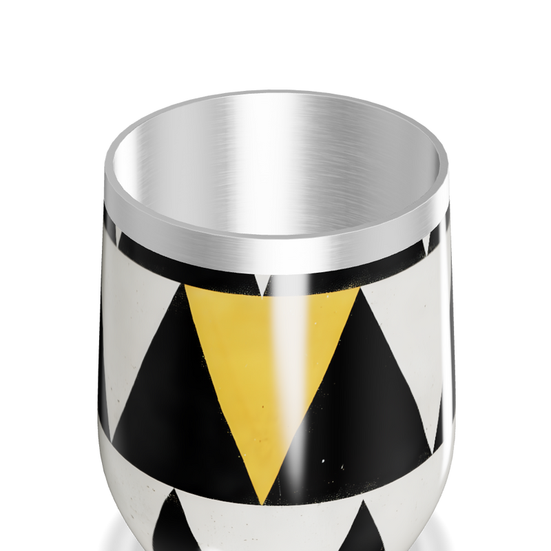 Copo Térmico Slim - Geométrico Preto e Amarelo