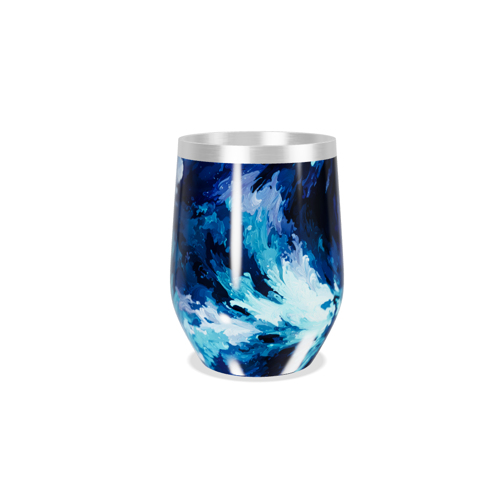 Copo Térmico Slim - Azul Estampa Abstrata