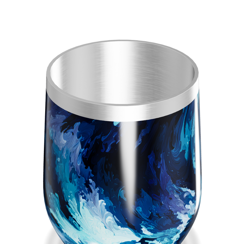 Copo Térmico Slim - Azul Estampa Abstrata