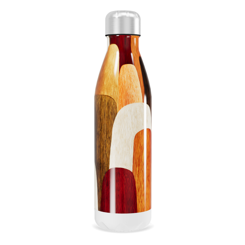 Garrafa Inox - Estampa Madeira Colorida