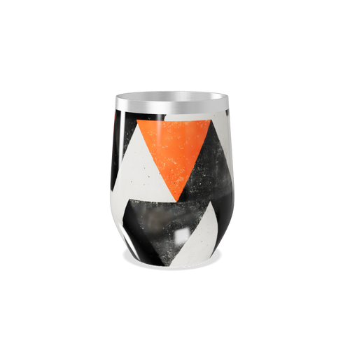 Copo Térmico Slim - Geométrico Preto e Laranja
