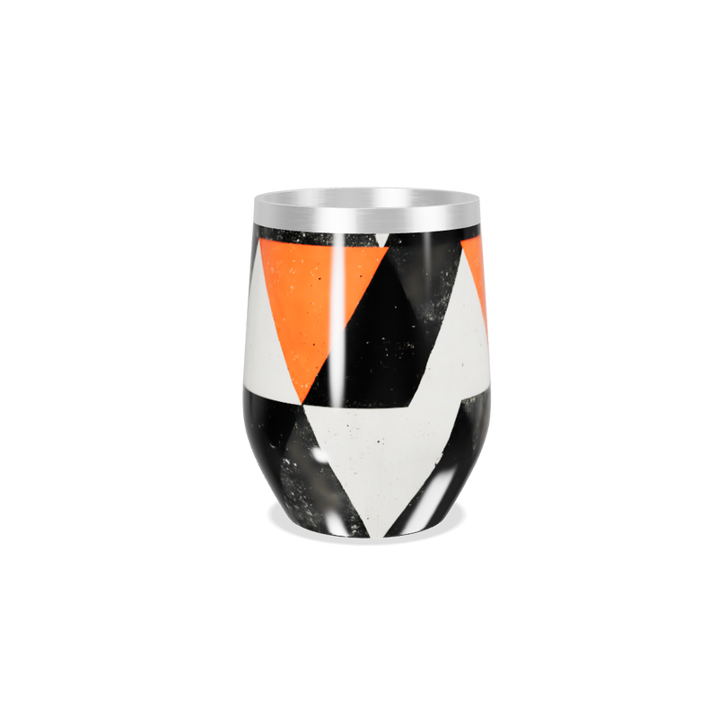 Copo Térmico Slim - Geométrico Preto e Laranja