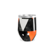 Copo Térmico Slim - Geométrico Preto e Laranja