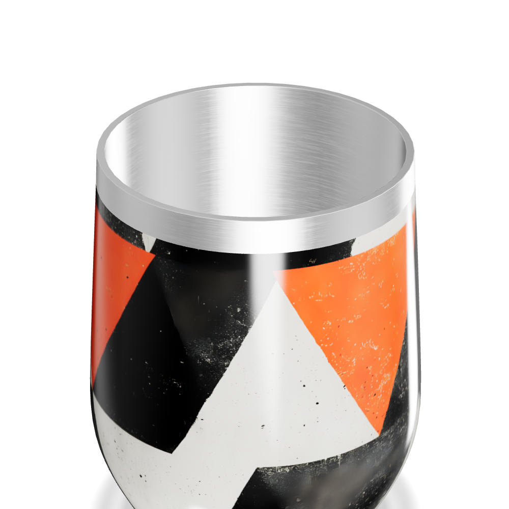 Copo Térmico Slim - Geométrico Preto e Laranja