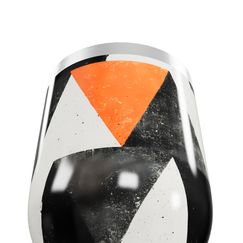 Copo Térmico Slim - Geométrico Preto e Laranja