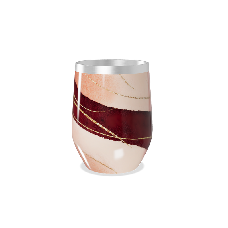 Copo Térmico Slim - Listrado Vermelho e Dourado