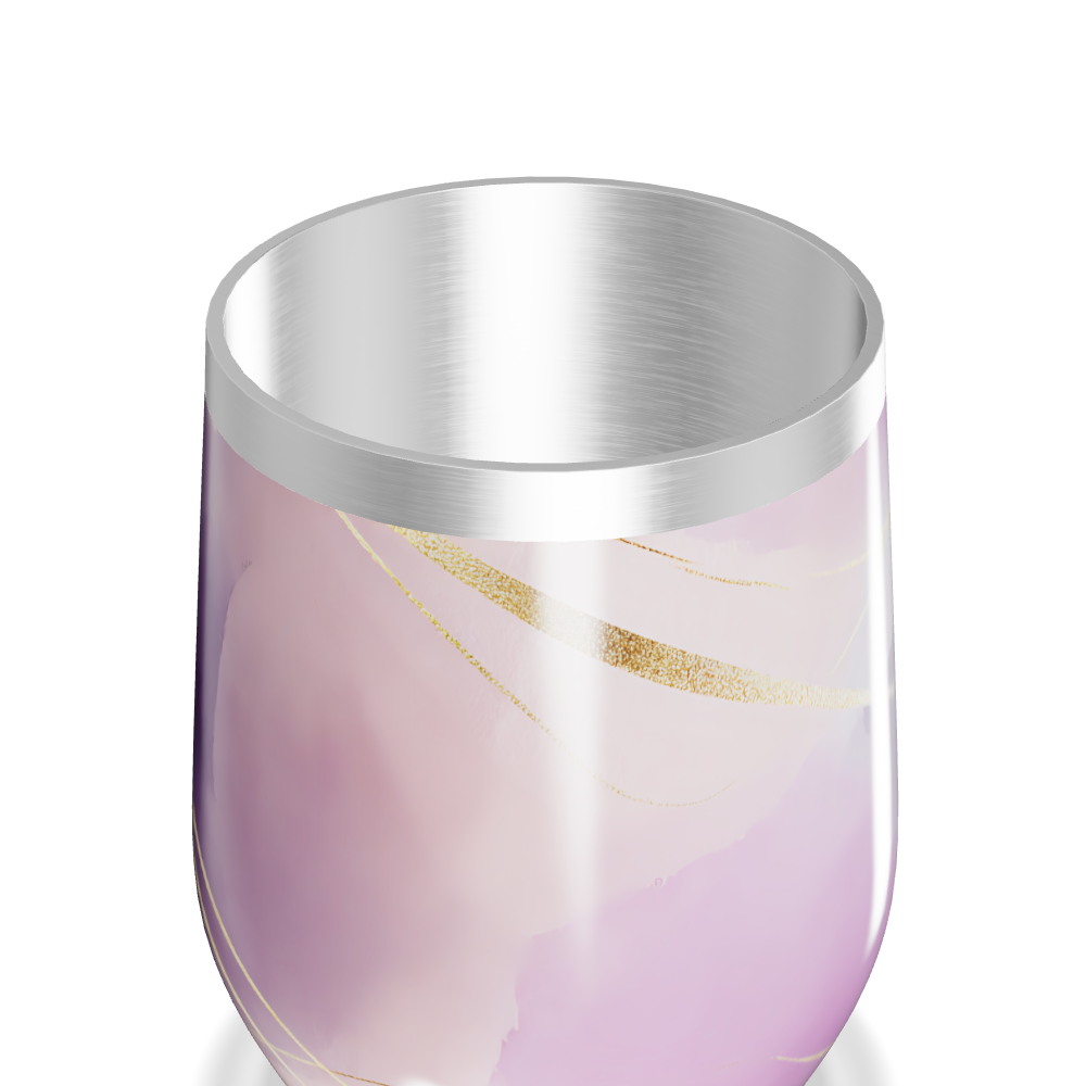 Copo Térmico Slim - Rosa Mármore Aço Inox