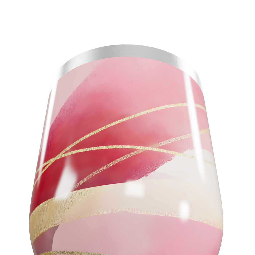 Copo Térmico Slim - Rosa Dourado Abstrato