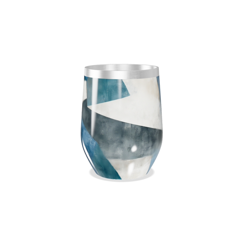 Copo Térmico Slim - Azul Geométrico Aço Inox