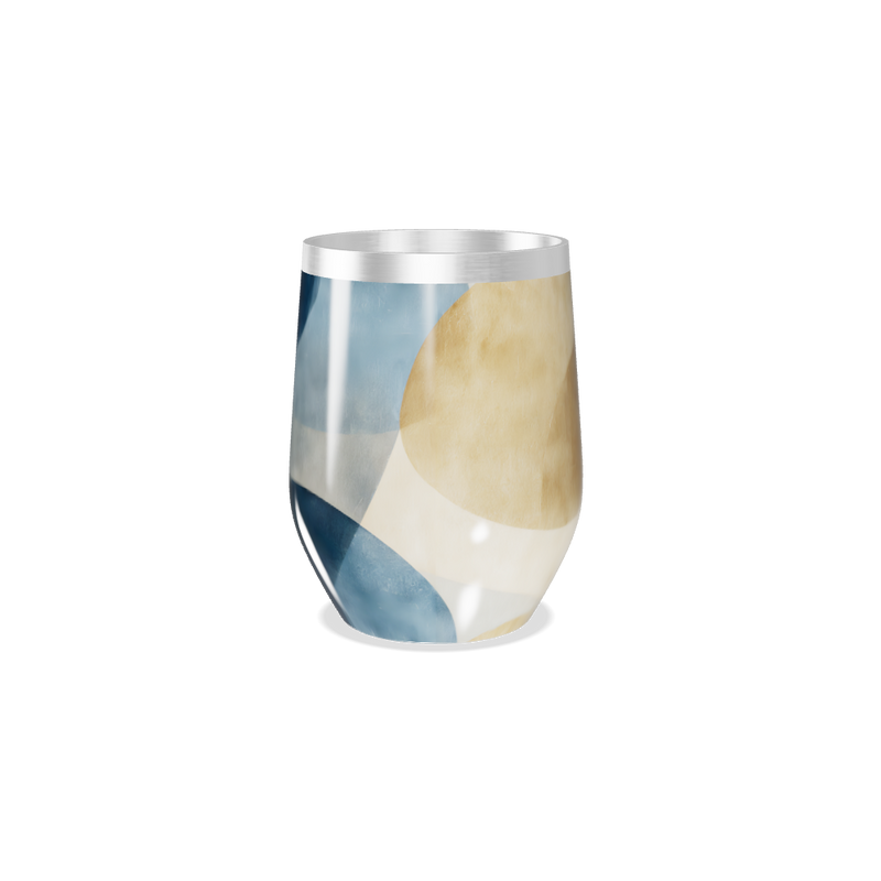 Copo Térmico Slim - Design Abstrato Azul