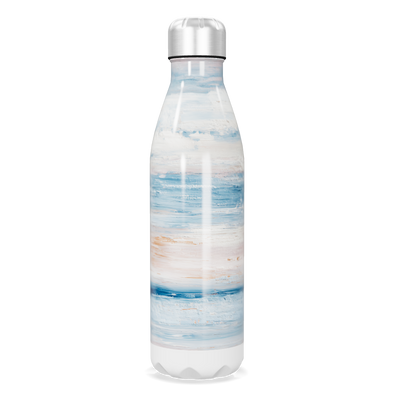 Garrafa Inox Estampada Azul e Branca