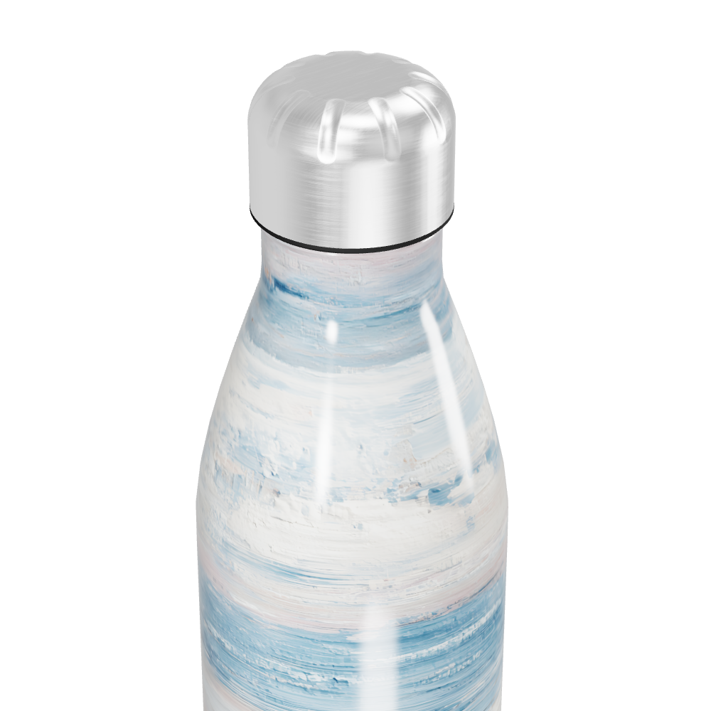 Garrafa Inox Estampada Azul e Branca