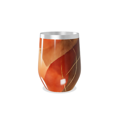 Copo Térmico Slim - Abstrato Laranja Aço Inox