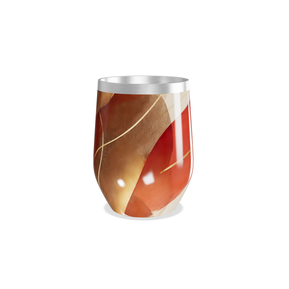 Copo Térmico Slim - Abstrato Laranja Aço Inox