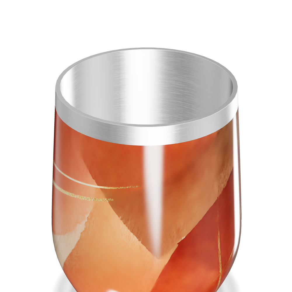 Copo Térmico Slim - Abstrato Laranja Aço Inox