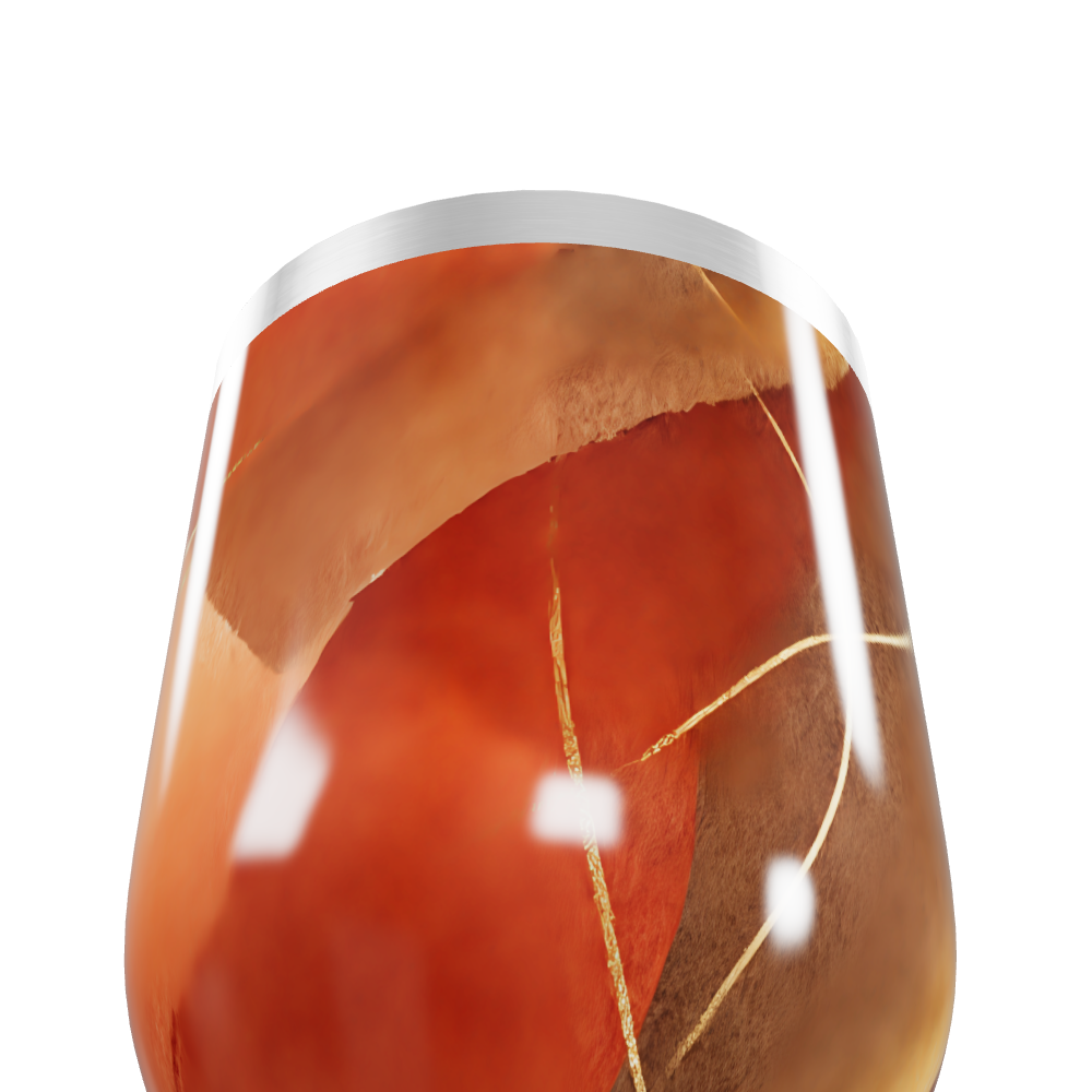 Copo Térmico Slim - Abstrato Laranja Aço Inox