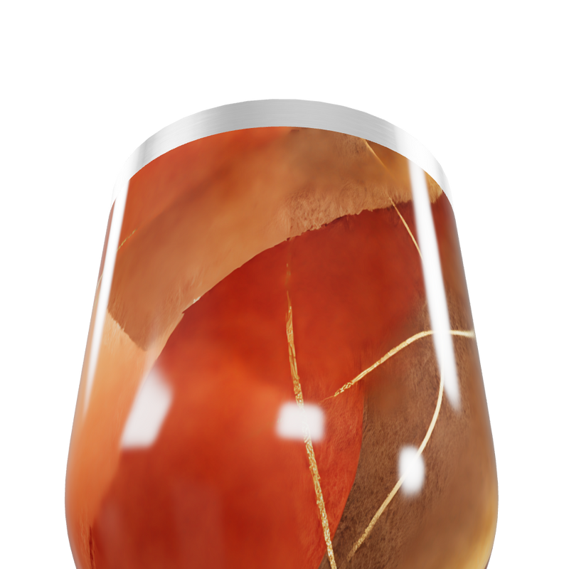 Copo Térmico Slim - Abstrato Laranja Aço Inox