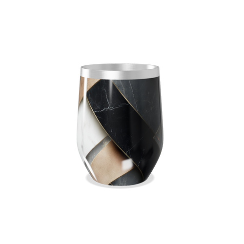 Copo Térmico Slim - Estampa Mármore Preto e Branco