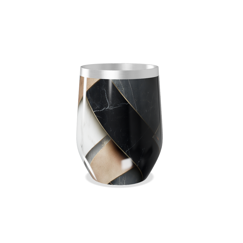 Copo Térmico Slim - Estampa Mármore Preto e Branco