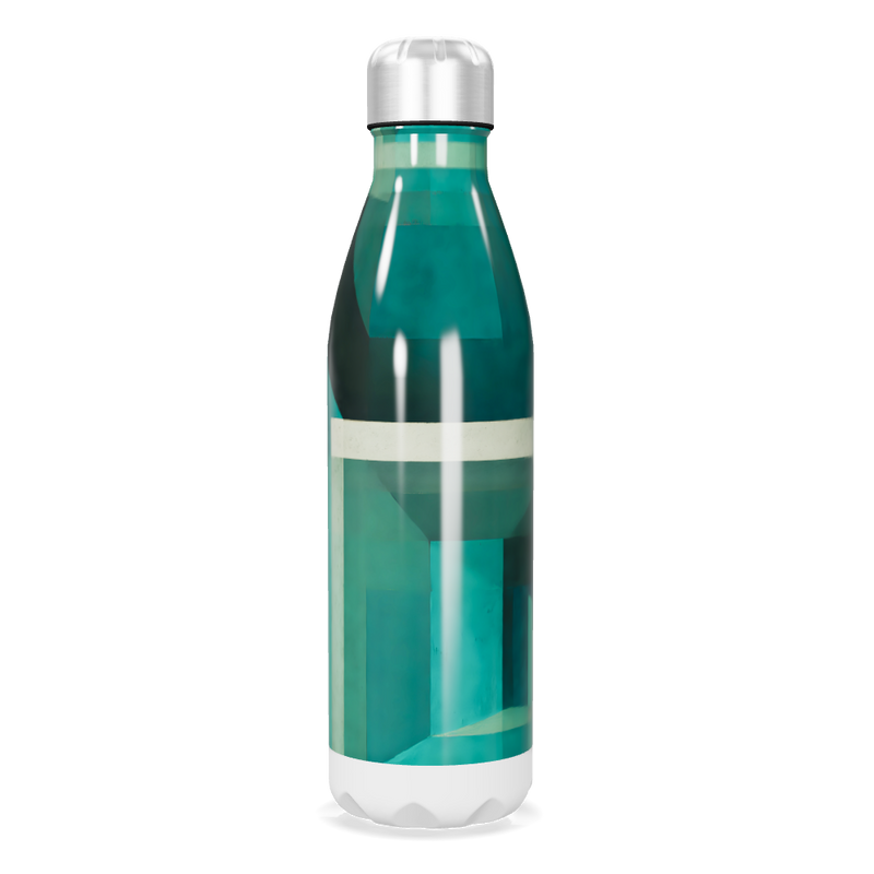 Garrafa Inox Verde - Design Geométrico