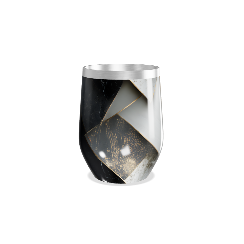 Copo Térmico Slim - Estampa Mármore Preto e Branco