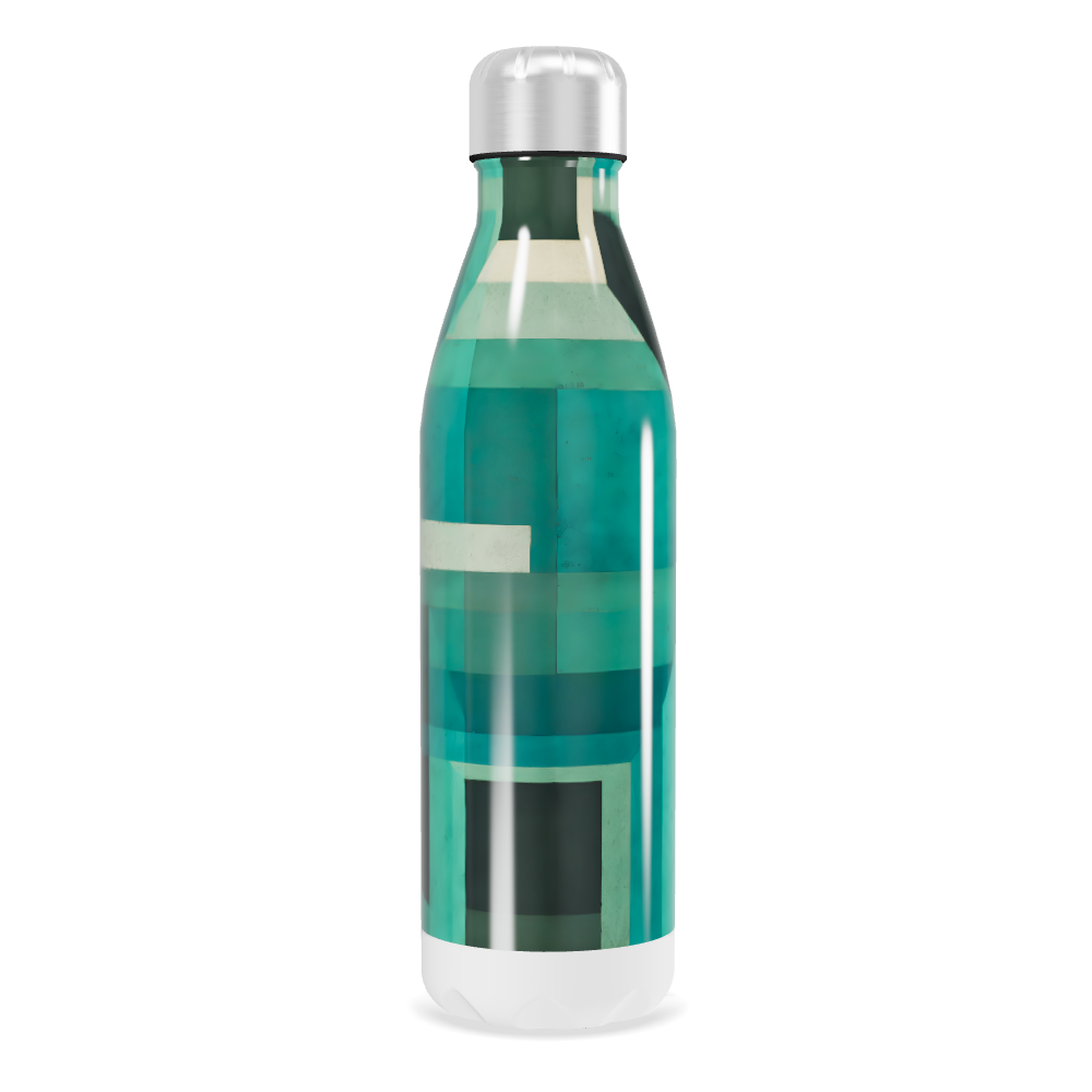 Garrafa Inox Verde - Design Geométrico
