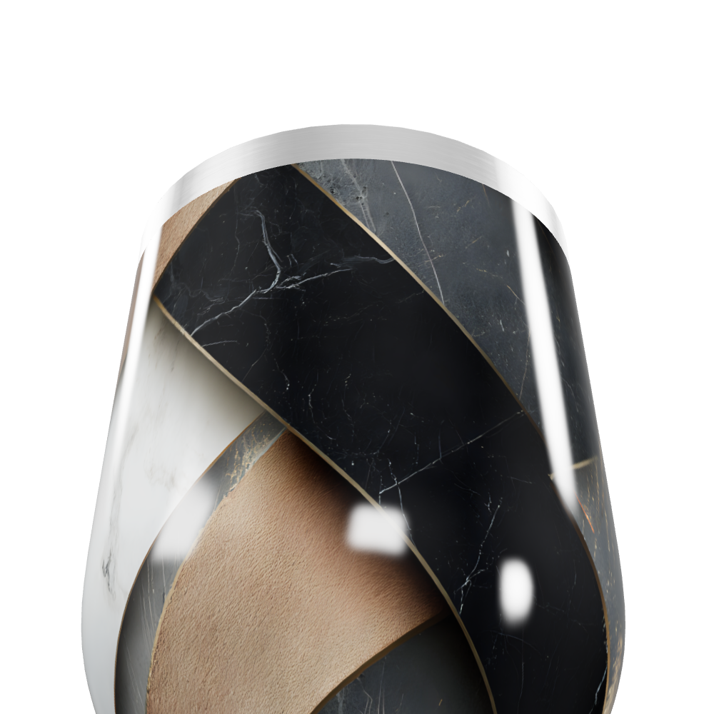 Copo Térmico Slim - Estampa Mármore Preto e Branco