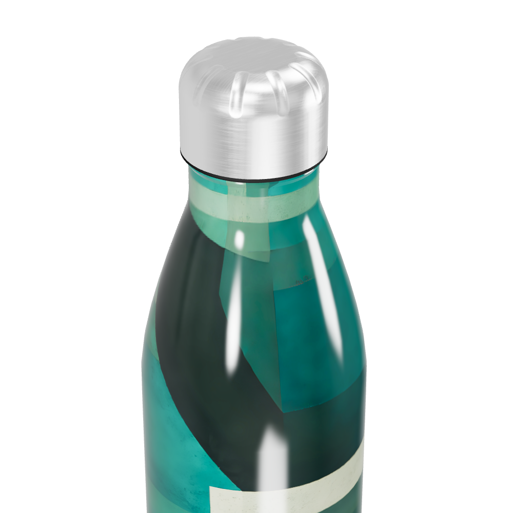 Garrafa Inox Verde - Design Geométrico