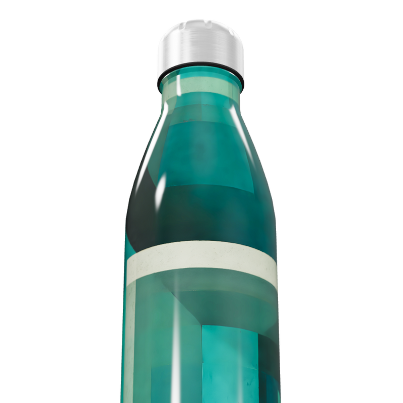 Garrafa Inox Verde - Design Geométrico