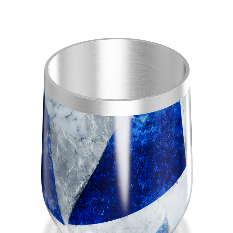 Copo Térmico Slim Azul e Branco Inox