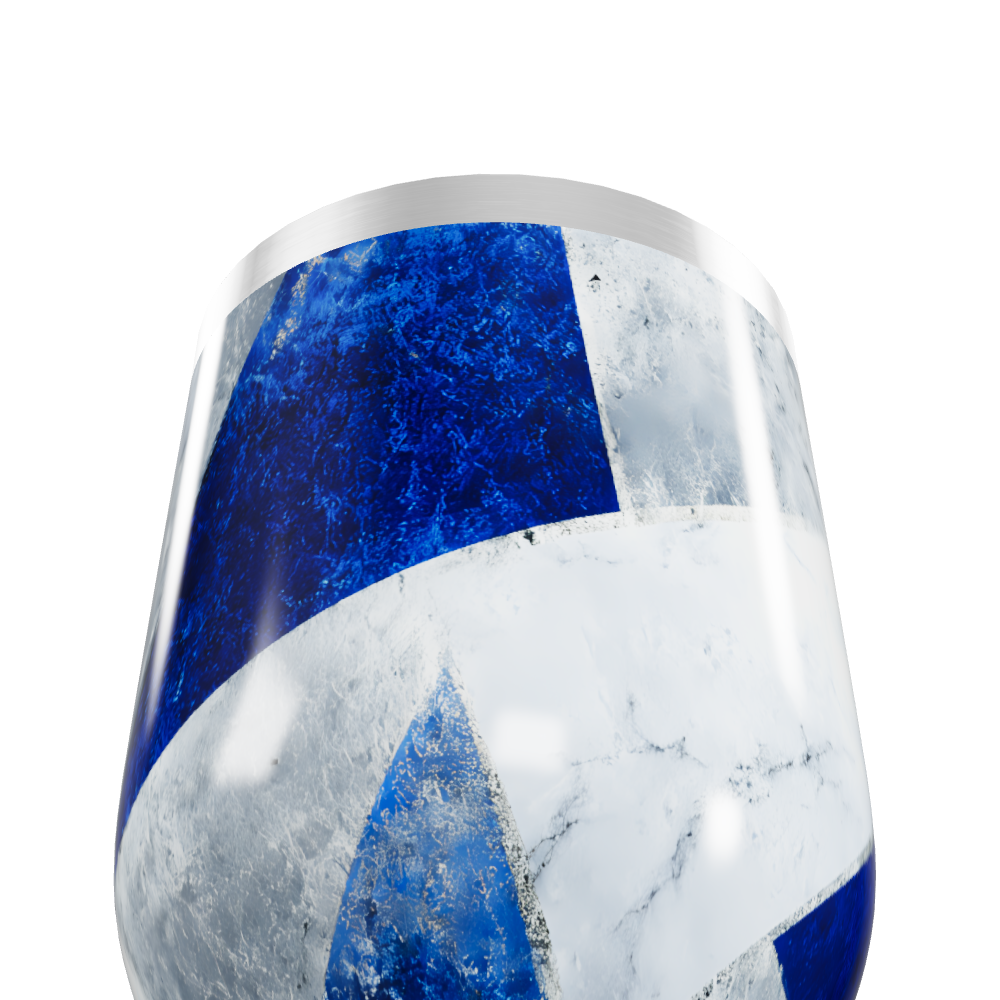 Copo Térmico Slim Azul e Branco Inox