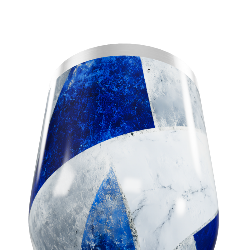 Copo Térmico Slim Azul e Branco Inox