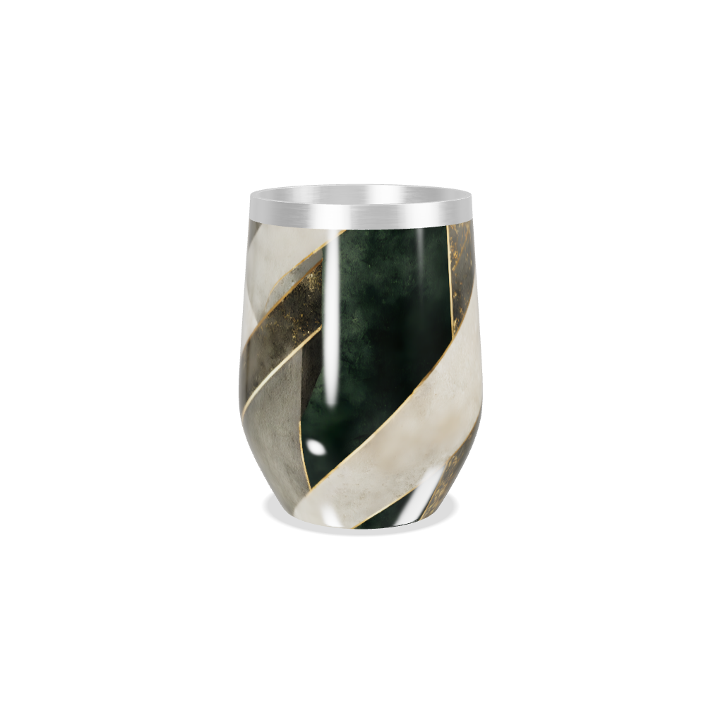 Copo Térmico Slim - Preto e Branco com Listras