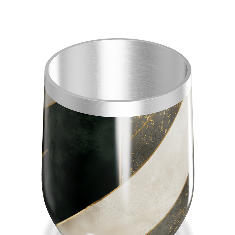 Copo Térmico Slim - Preto e Branco com Listras